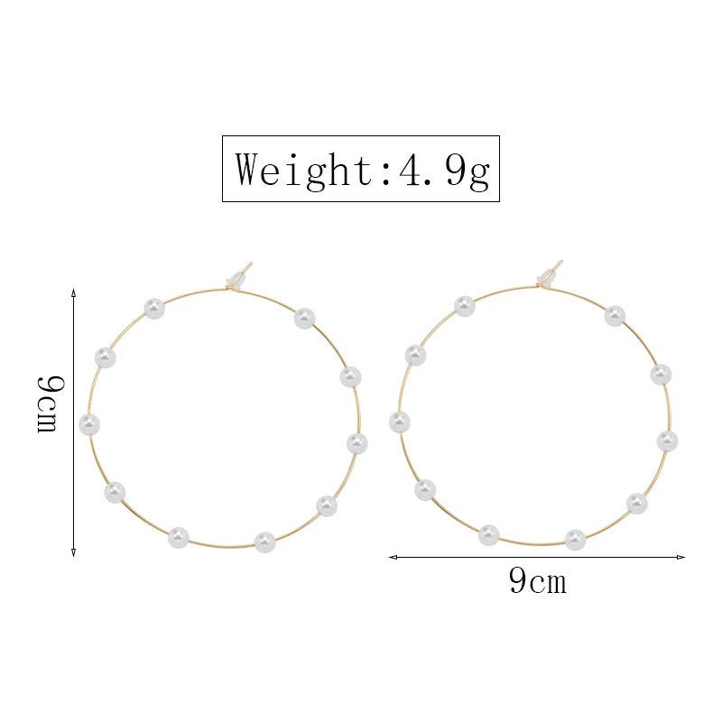 Chic Pearl Earrings Hoop Oversized Earrings (MAC320)