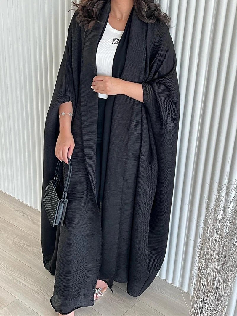 Chic Pleated Ombre Batwing Open Abaya (MOA120）