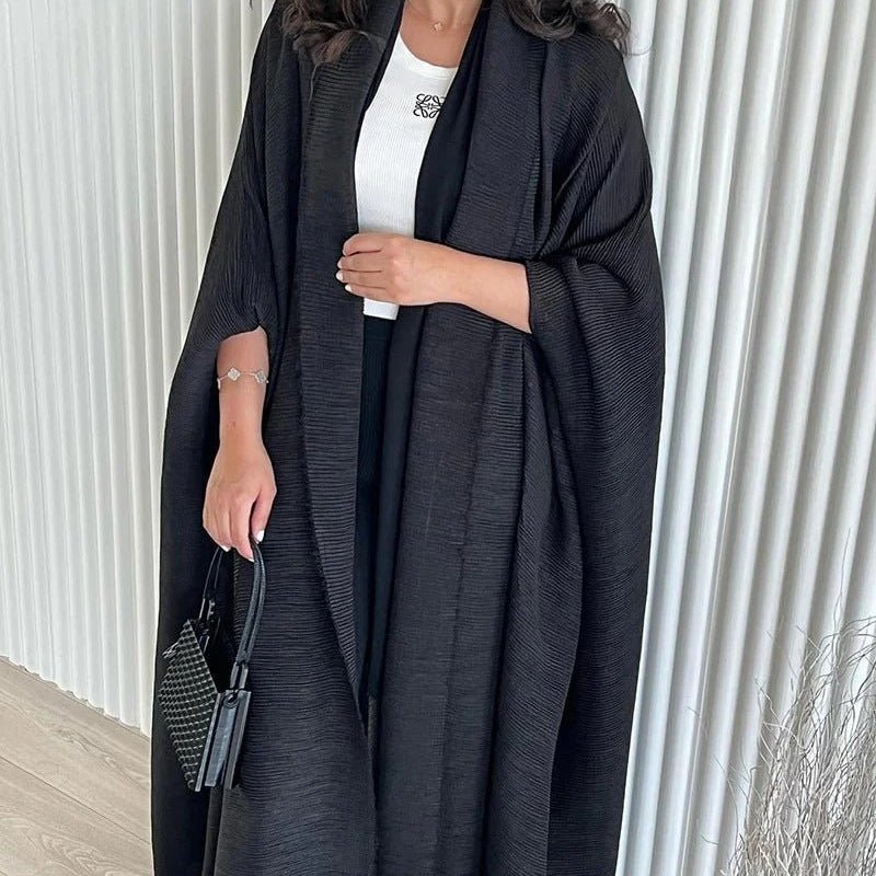 Chic Pleated Ombre Batwing Open Abaya (MOA120）