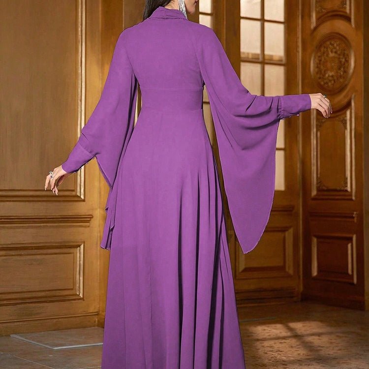 Chiffon Asymmetric Tiered Maxi Dress(MS368)