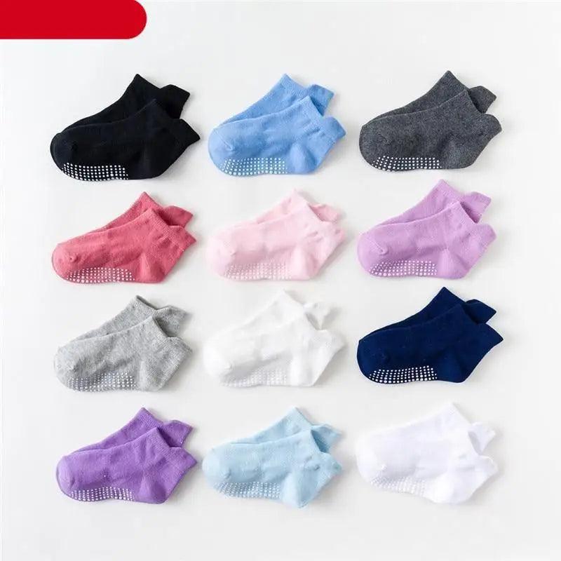 Children Cotton  6 Pairs/Set Anti-slip Socks For Boys Girl Rubber Kid Floor Sock With Grips For 0 To 6 Years Kids