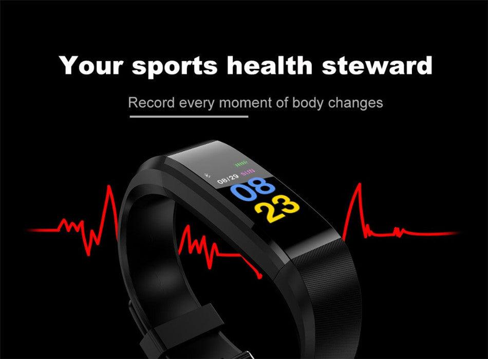 Childrens Sports Watch LED Display Touch Color Screen Top Electronic Watch Waterproof Heart Rate Pedometer Fitness Tracker Heart Rate Sleep And Stress Monitoring Water Resistant Fitness Watch