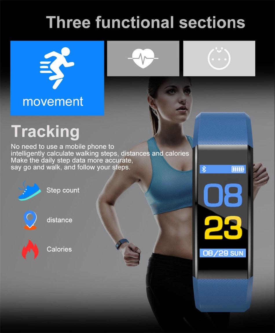 Childrens Sports Watch LED Display Touch Color Screen Top Electronic Watch Waterproof Heart Rate Pedometer Fitness Tracker Heart Rate Sleep And Stress Monitoring Water Resistant Fitness Watch