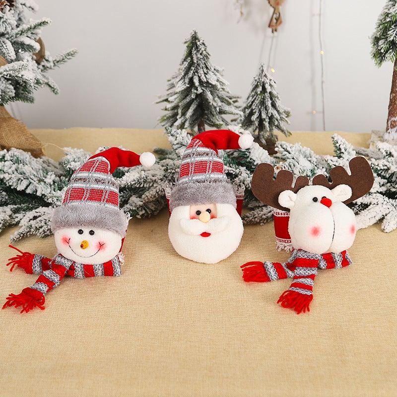Christmas Plaid Curtain Buckle Santa Snowman Curtain Tiebacks Tie Rope Christmas Decor Curtain Buckle Santa Claus Holdback Decor Snowman Drapes Holder For Home Window Xmas Ornaments Gift