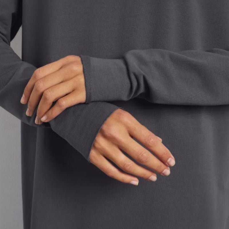 Classic Pullover Maxi Dress | Round Neck Long Sleeve Solid Color Dress(MA317)