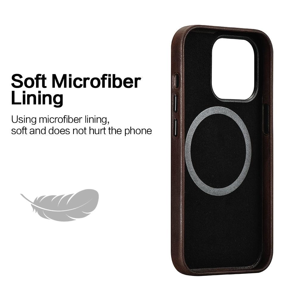 Classic Simple Brown Black Shockproof Drop Proof Phone Case Protective Genuine Leather Case for iPhone 13 Pro Max Business Case for iPhone 13 Mini Classic Magnetic Charging Phone Back Cover