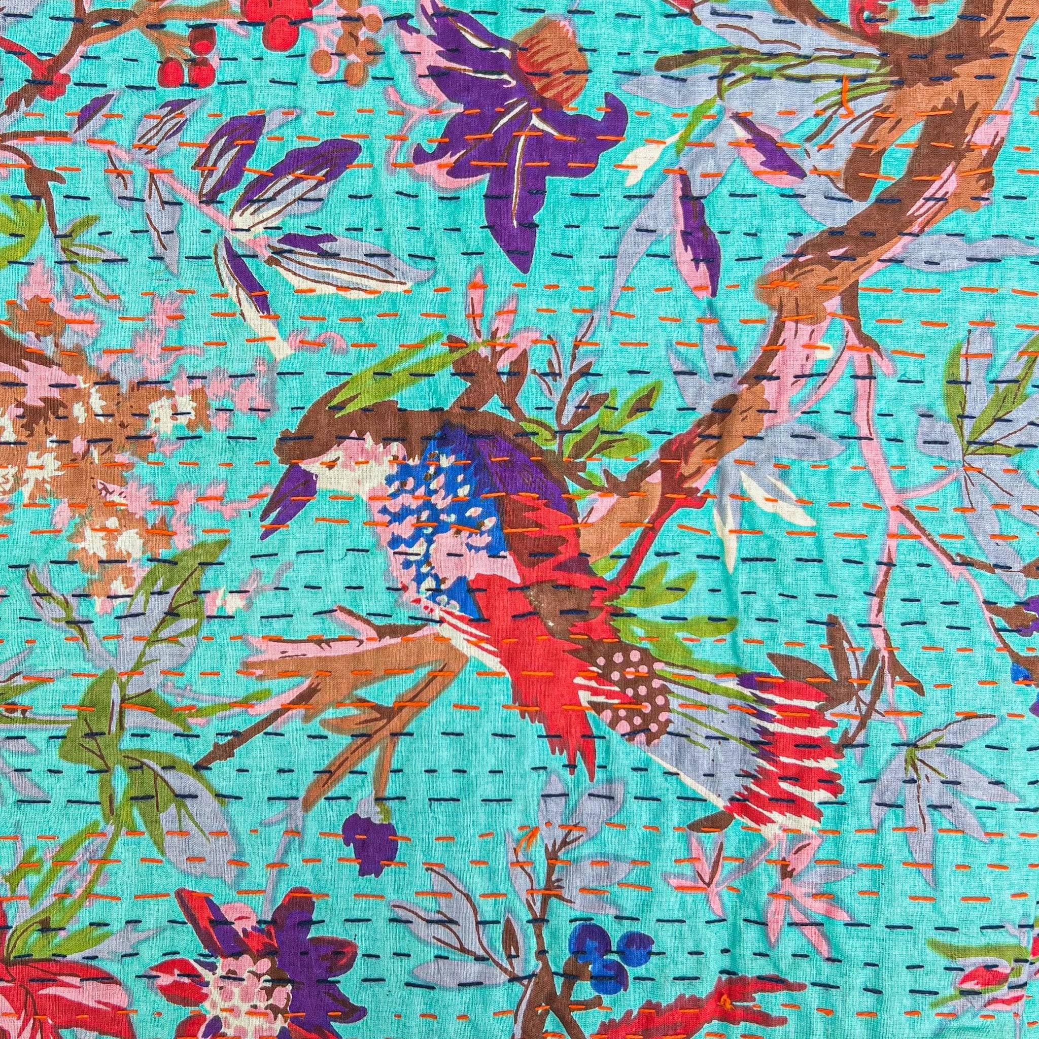 Handmade Kantha Quilt Blanket