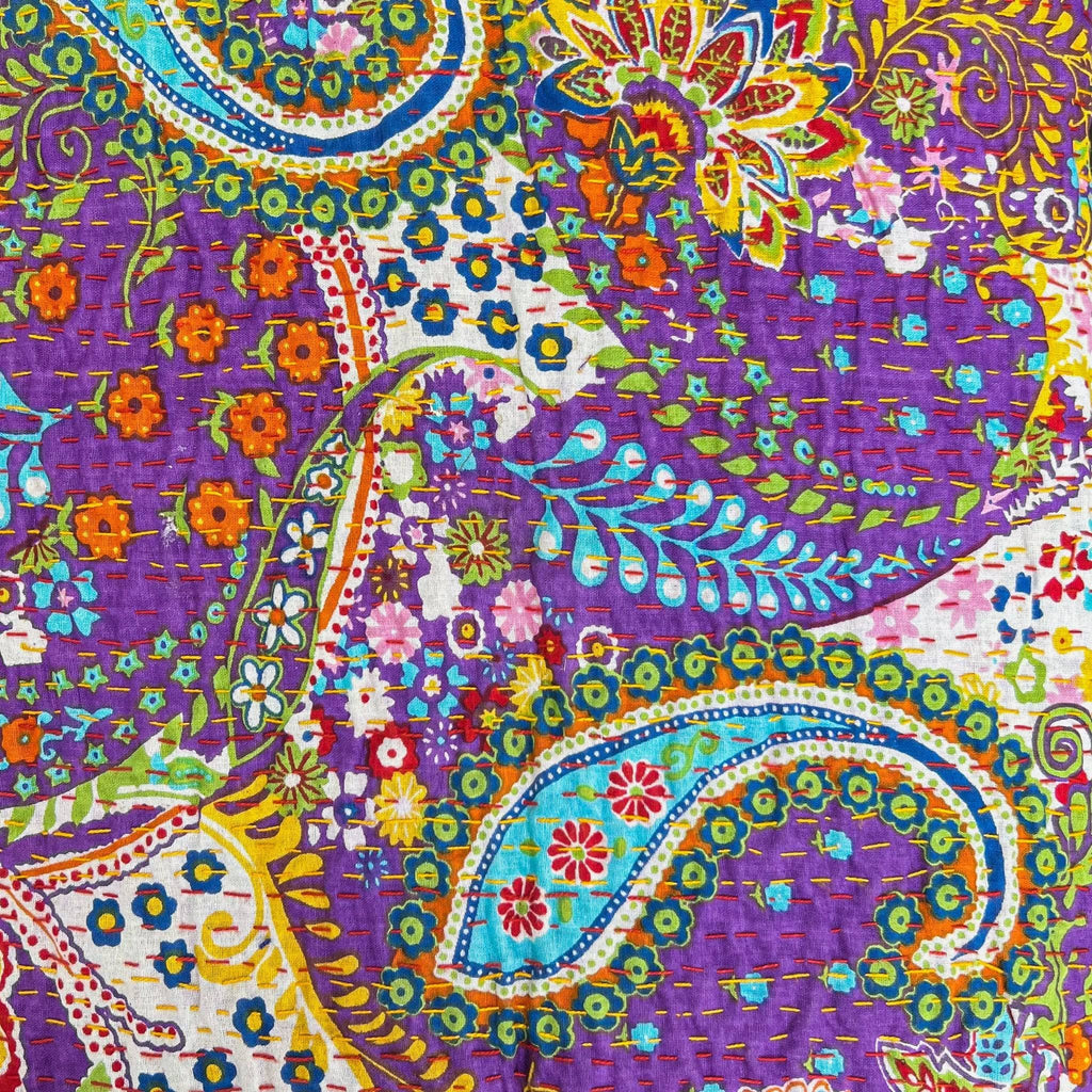 Handmade Kantha Quilt Blanket