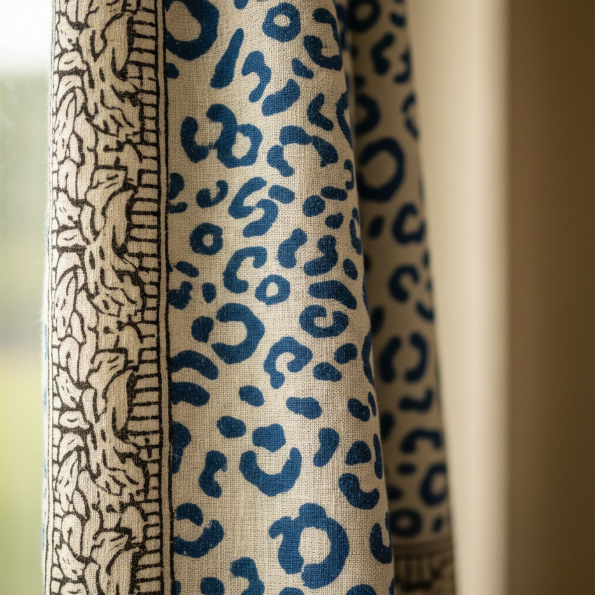 Wild Indigo Bloom – Hand Block Print Cotton Scarf, Oversized Boho Wrap & Lightweight Sarong