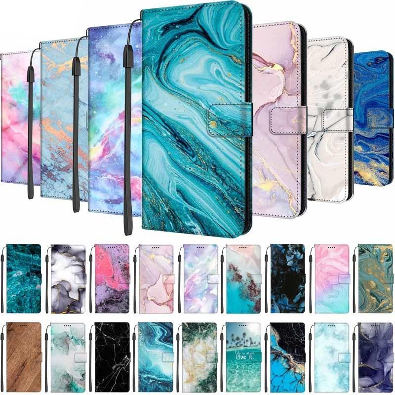Colorful Marble Flip Leather Case For iPhone 11 12 13 Pro Max Cover iPhone12 Mini iphone12 iphone13 13pro Wallet Stand Marble Phone Covers Marble Flip Leather Phone Case Magnetic Kickstand Protective Cover