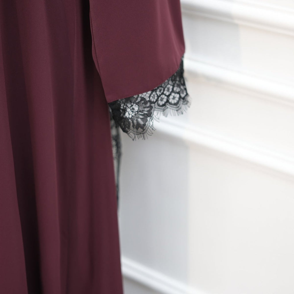 Contrast Lace Waist Panel Maxi Dress(MS409)
