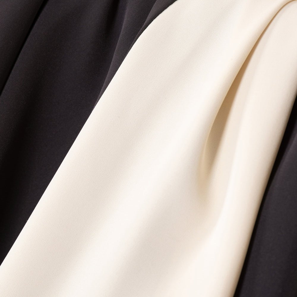 Contrast Panel  Abaya with Drawstring Detail & Balloon Sleeves(MA421)