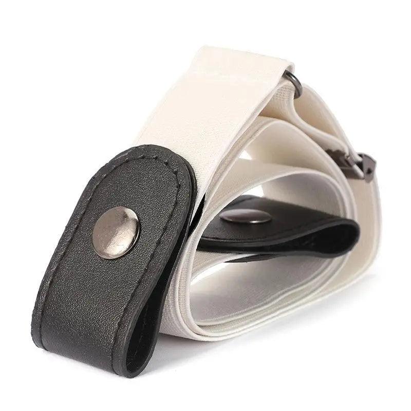 Cool Buckle-Free Stretch Elastic Waist Belt Unisex Style No Buckle Fashion Waistbands For Men And Women Simple Black Stretch Belt Invisible Elastic Belt For Jeans Pants Dresses