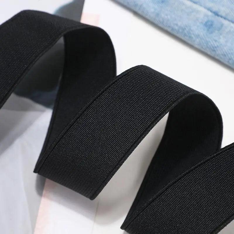 Cool Buckle-Free Stretch Elastic Waist Belt Unisex Style No Buckle Fashion Waistbands For Men And Women Simple Black Stretch Belt Invisible Elastic Belt For Jeans Pants Dresses