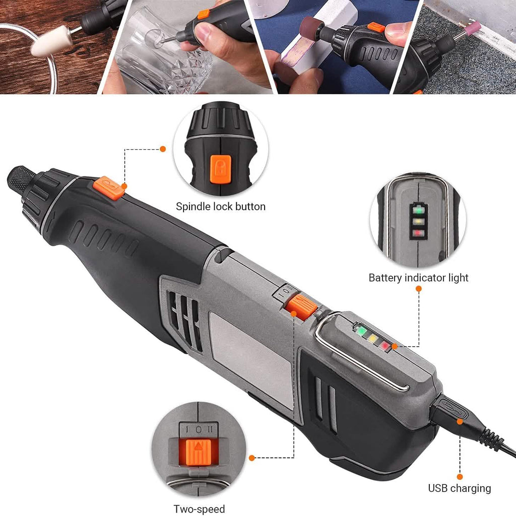 Cordless Rotary Tool 4V Power Portable Size with Versatile Accessories