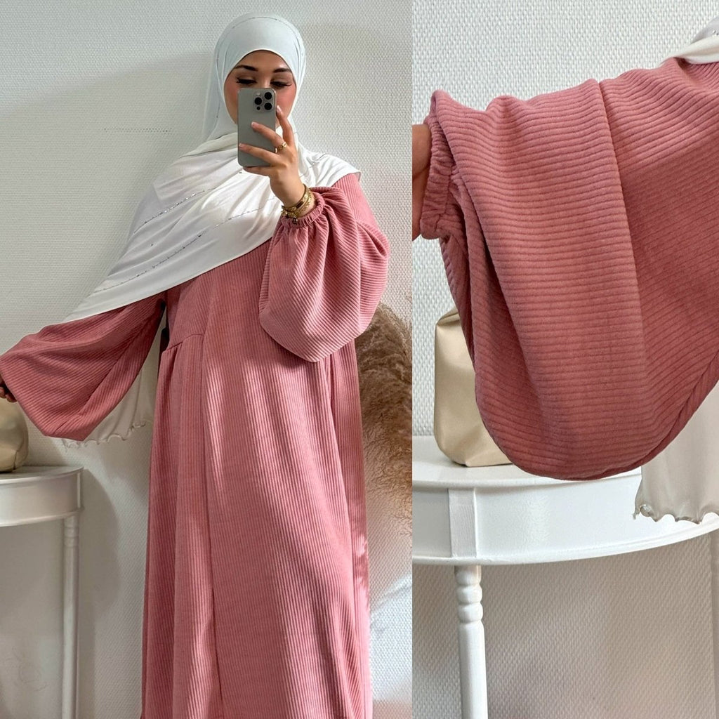 Corduroy Swing Loose Abaya | Corduroy Casual Abaya (MA117)