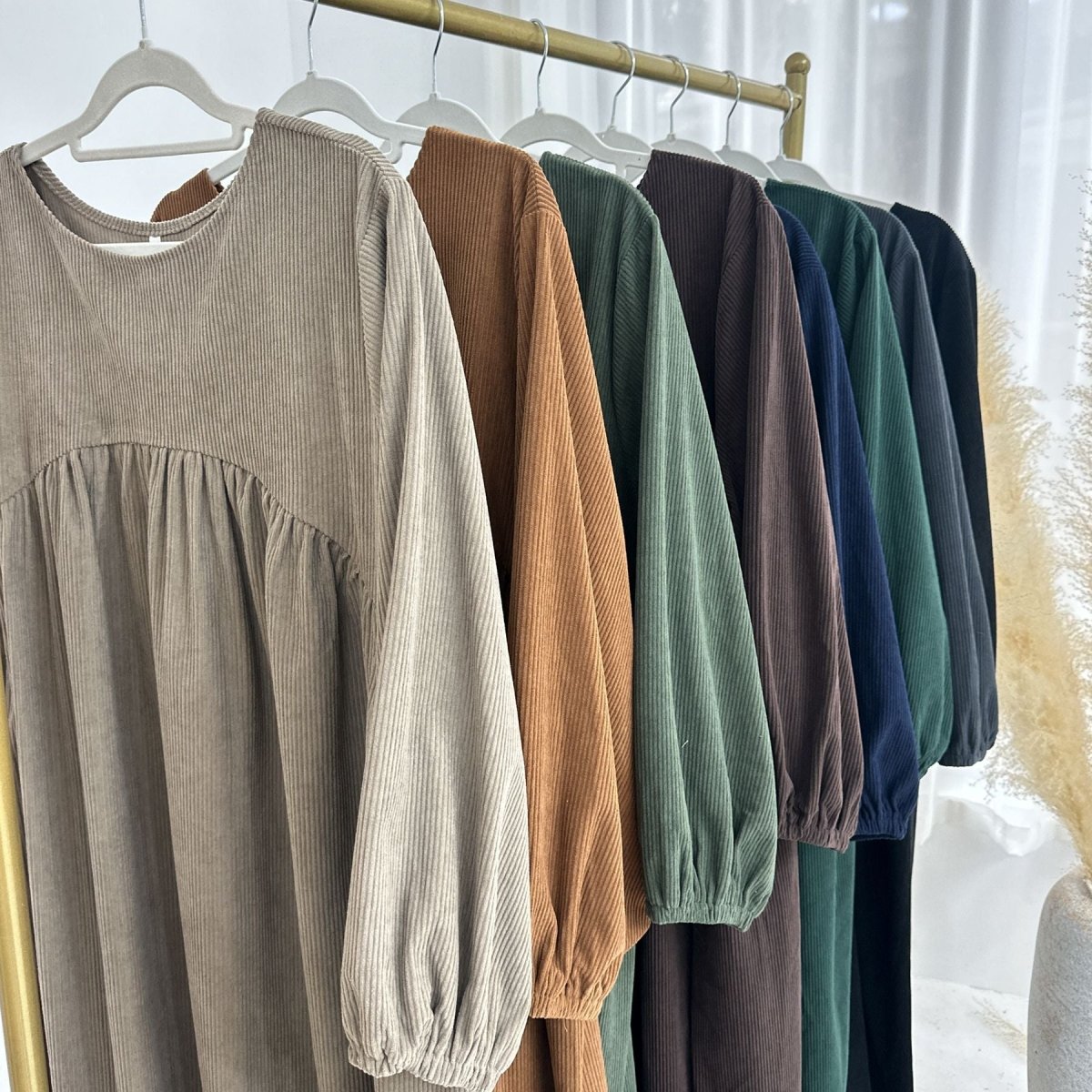 Corduroy Swing Loose Abaya | Corduroy Casual Abaya (MA117)