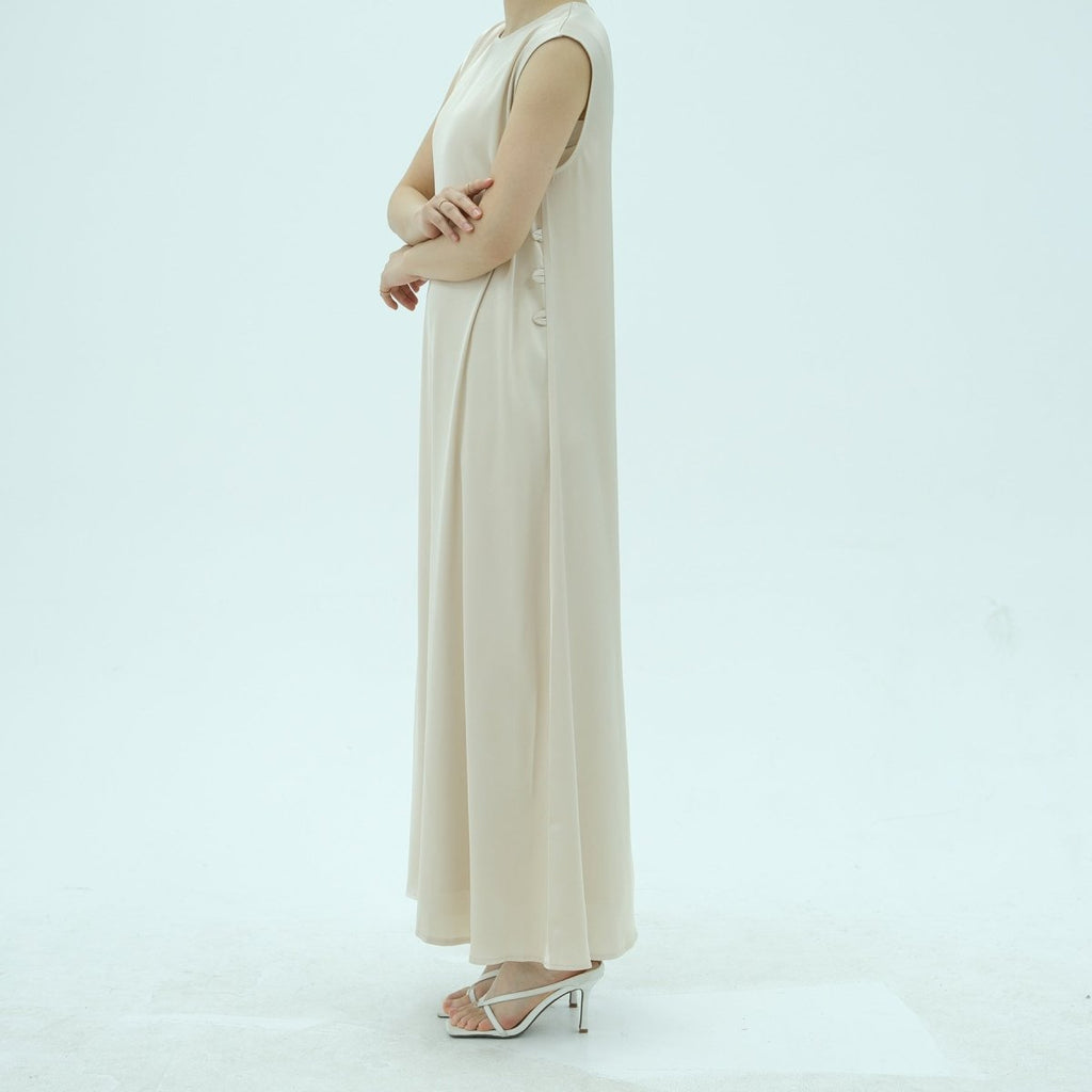 Corset-Back Lace-Up Sleeveless Maxi Dress(MS472)