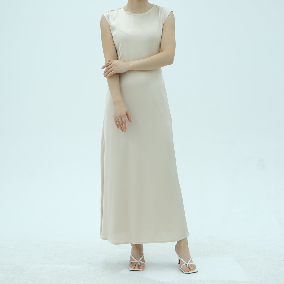 Corset-Back Lace-Up Sleeveless Maxi Dress(MS472)