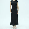 Corset-Back Lace-Up Sleeveless Maxi Dress(MS472)