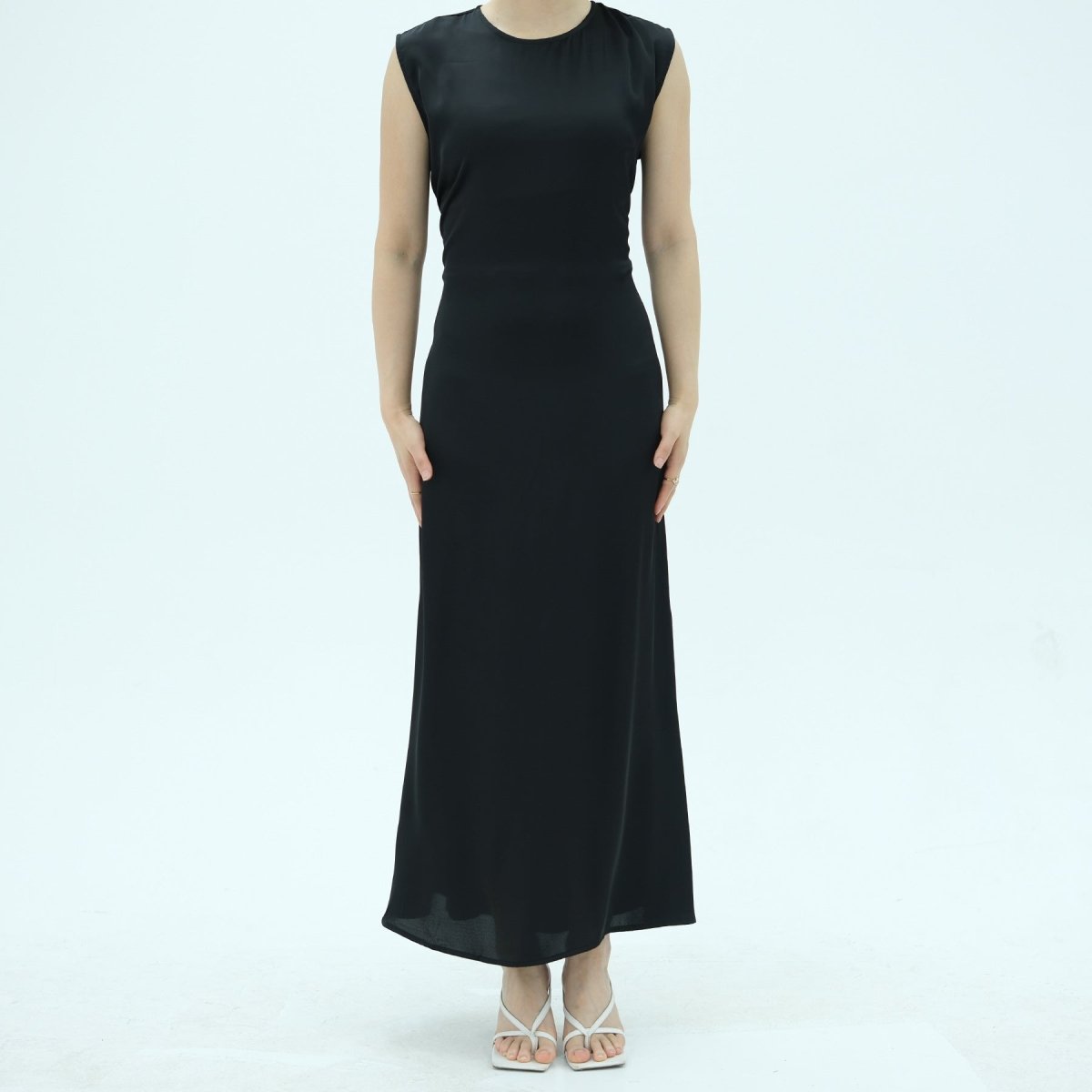 Corset-Back Lace-Up Sleeveless Maxi Dress(MS472)