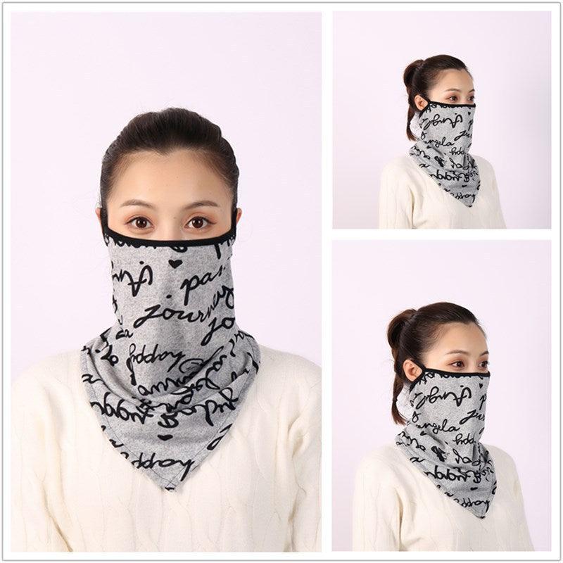 Cotton Women Mask Scarf Face Mascarillas Wraps Floral Print Lady Warm Neck Scarves Foulard Bandana Reusable Outdoor Riding Masks Scarf Neck Gaiter Headwear Headband Head Wrap Scarf Mask Neck Ear Warmers Headbands Perfect Bandana