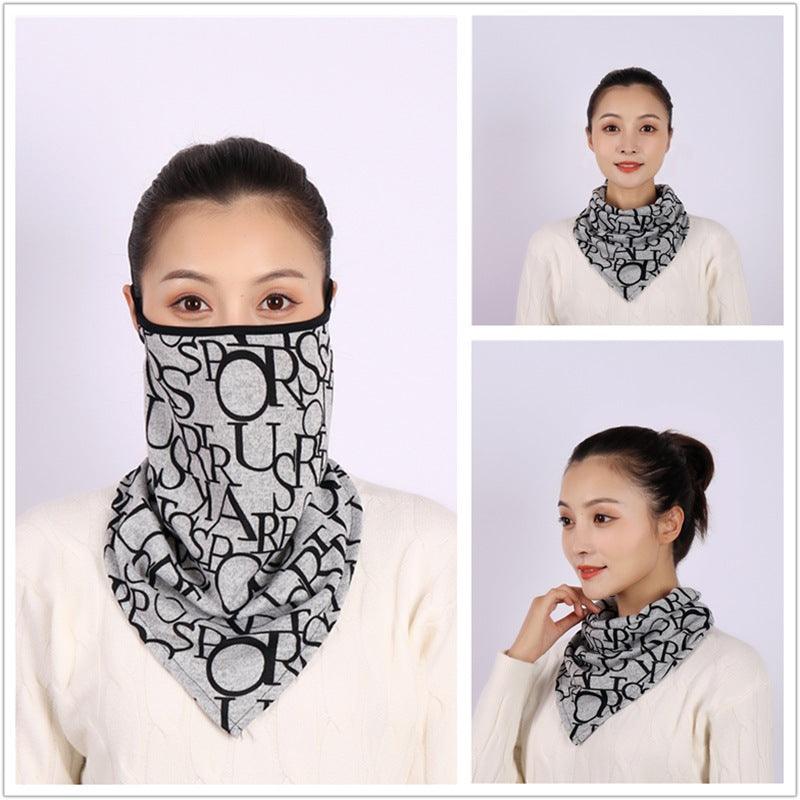 Cotton Women Mask Scarf Face Mascarillas Wraps Floral Print Lady Warm Neck Scarves Foulard Bandana Reusable Outdoor Riding Masks Scarf Neck Gaiter Headwear Headband Head Wrap Scarf Mask Neck Ear Warmers Headbands Perfect Bandana