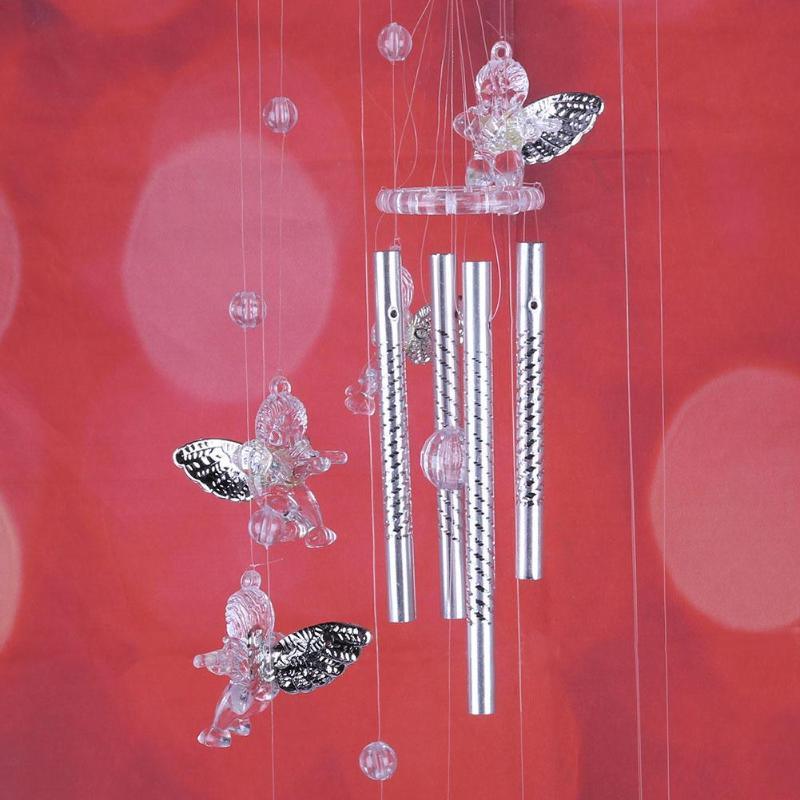 Creative Antique  Wind Bells  Door Hanging Home Decor Silver Wind Chimes Outdoor Yard Garden Tubes Bells Wall Hanging Home Decor Decoration Wind Chimes For Garden Gift Photography Prop