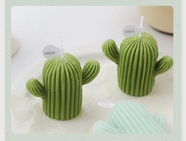 Creative Handmade Cactus Candle Pack Cactus Candles Handmade Delicate Succulent Cactus Candles Flameless Tea Lights Candle Aromatherapy For Decor Birth Photo Props Aromatherapy Candle Ornaments Soy Wax Aromatherapy Small Candles Scented Relaxing Candles