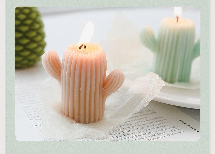 Creative Handmade Cactus Candle Pack Cactus Candles Handmade Delicate Succulent Cactus Candles Flameless Tea Lights Candle Aromatherapy For Decor Birth Photo Props Aromatherapy Candle Ornaments Soy Wax Aromatherapy Small Candles Scented Relaxing Candles