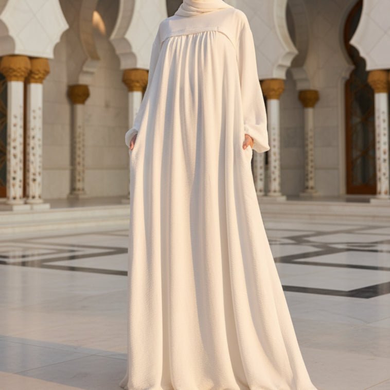 Crepe Abaya with Secure Pockets for Umrah VIP Exclusive Access (MAVIP386)