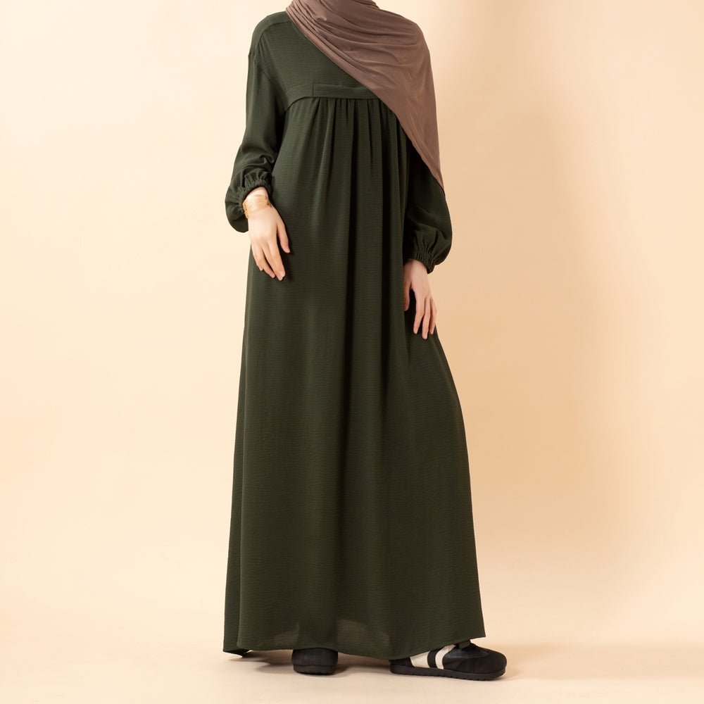 Crepe Abaya with Secure Pockets for Umrah (MA386)