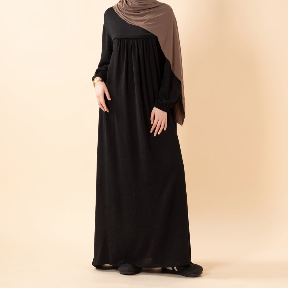 Crepe Abaya with Secure Pockets for Umrah (MA386)