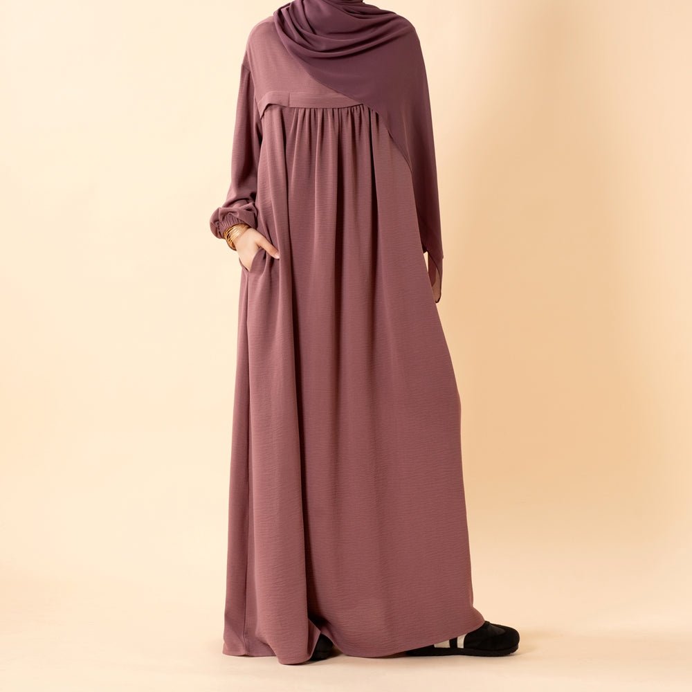 Crepe Abaya with Secure Pockets for Umrah (MA386)
