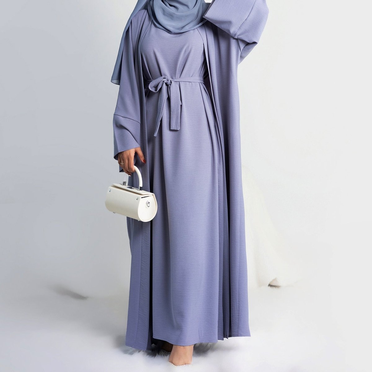 Crepe Pocket Open Abaya 3-Piece Set (MA002)