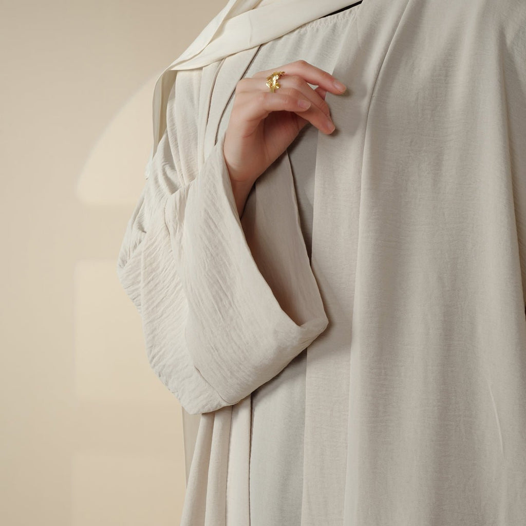 Crepe Pocket Open Abaya 3-Piece Set (MA002)