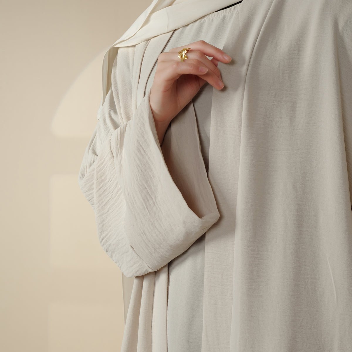 Crepe Pocket Open Abaya 3-Piece Set (MA002)