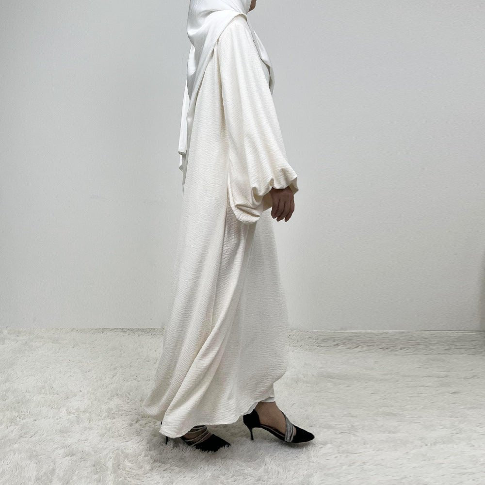 Abaya With Lantern Sleeves Made Of Crepe Material (MA124)