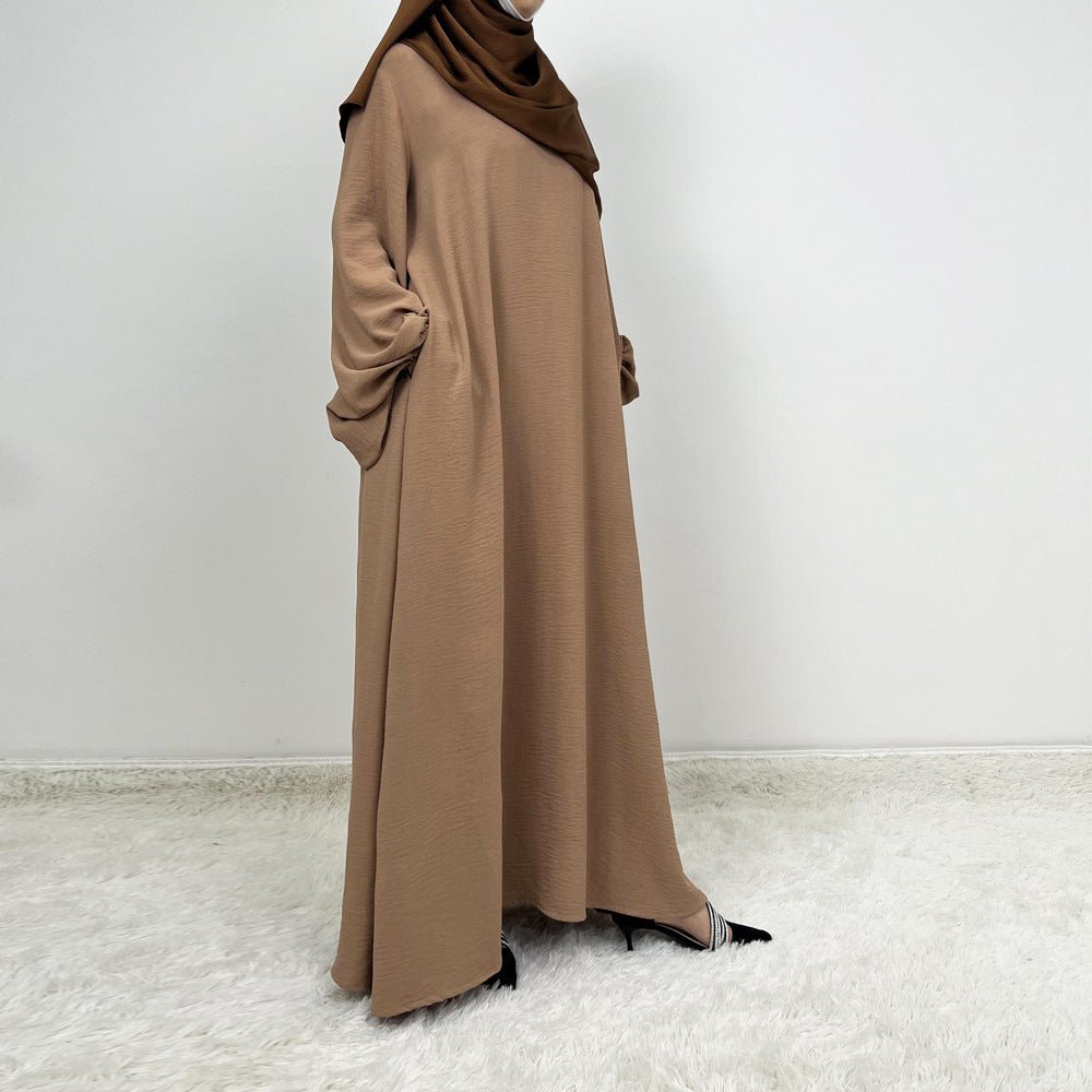 Abaya With Lantern Sleeves Made Of Crepe Material (MA124)