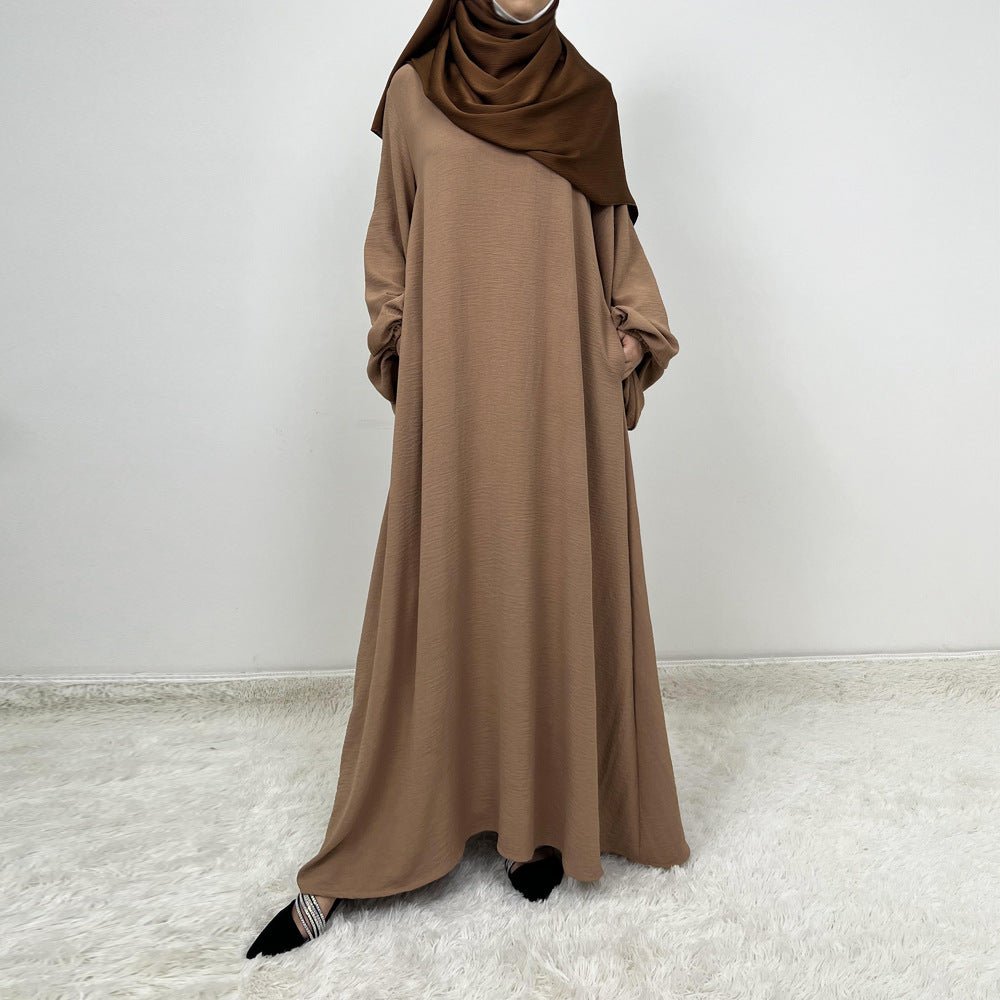 Abaya With Lantern Sleeves Made Of Crepe Material (MA124)