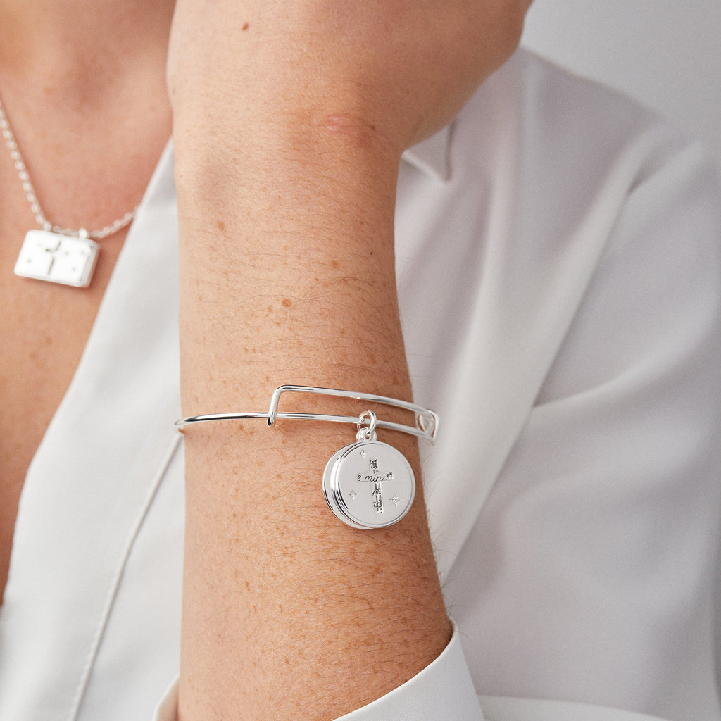 Hidden Message Cross Affirmation Bangle