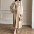 Cross-Wrap Ruched Neck Satin Maxi Dress(MS445)