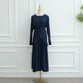 Cross-Wrap Waist Top & A-Line Maxi Skirt Set(MS475)