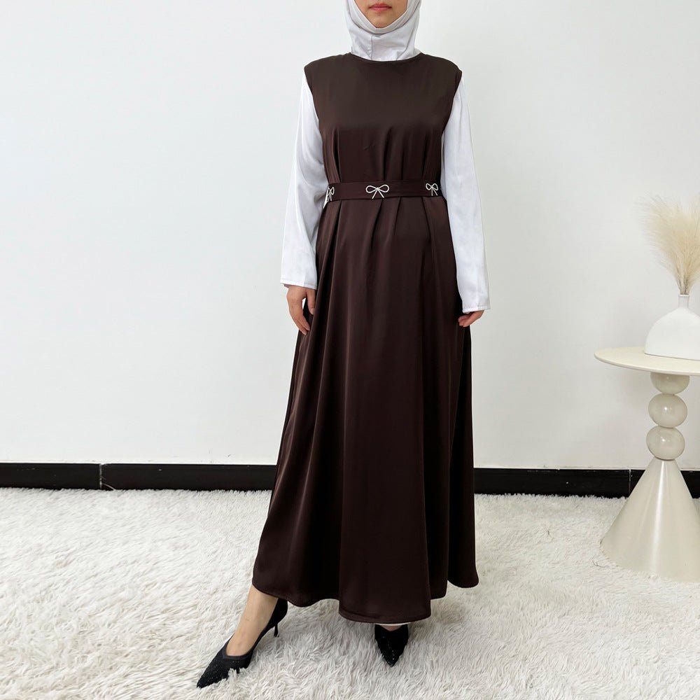 Crystal Bow Embellished Abaya 4-Piece Set(MOA253)