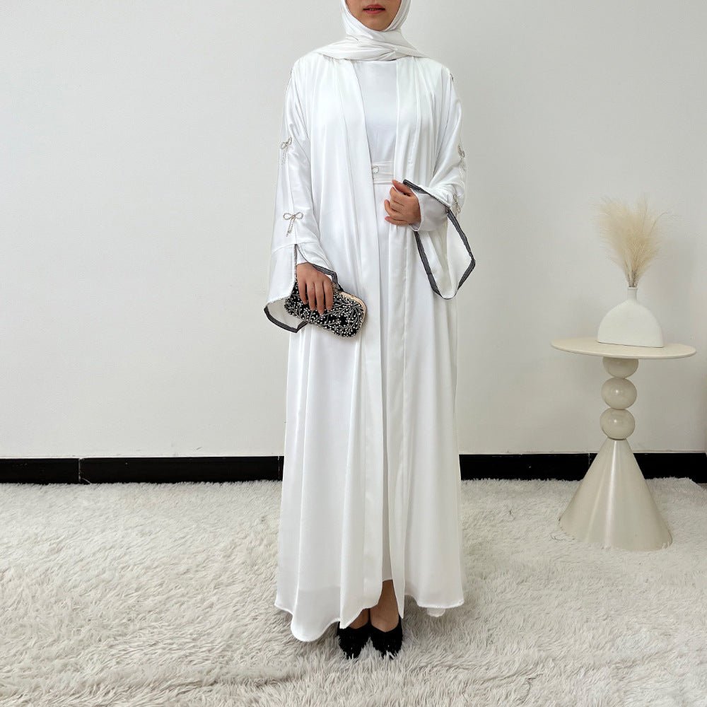 Crystal Bow Embellished Abaya 4-Piece Set(MOA253)