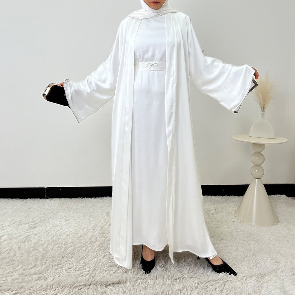 Crystal Bow Embellished Abaya 4-Piece Set(MOA253)