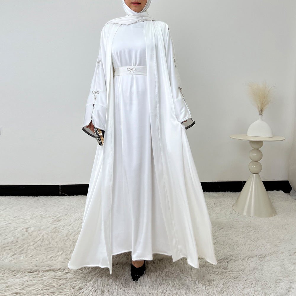 Crystal Bow Embellished Abaya 4-Piece Set(MOA253)