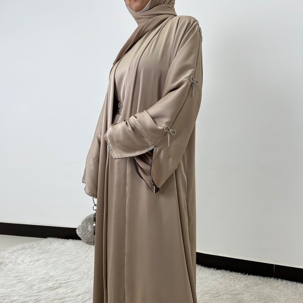 Crystal Bow Embellished Abaya 4-Piece Set(MOA253)