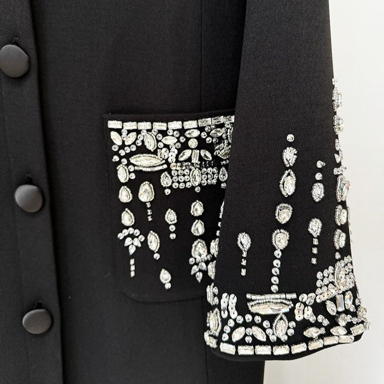 Crystal Embellished Blazer Evening Gown(MS300)
