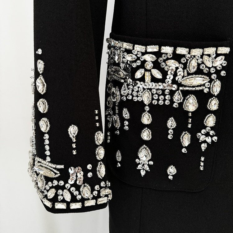 Crystal Embellished Blazer Evening Gown(MS300)